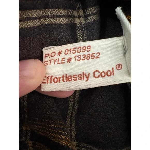 Carbon2Cobalt Men's Medium Timbers Flannel Brown/Gold Plaid Long Sleeve Shirt - Picture 9 of 10